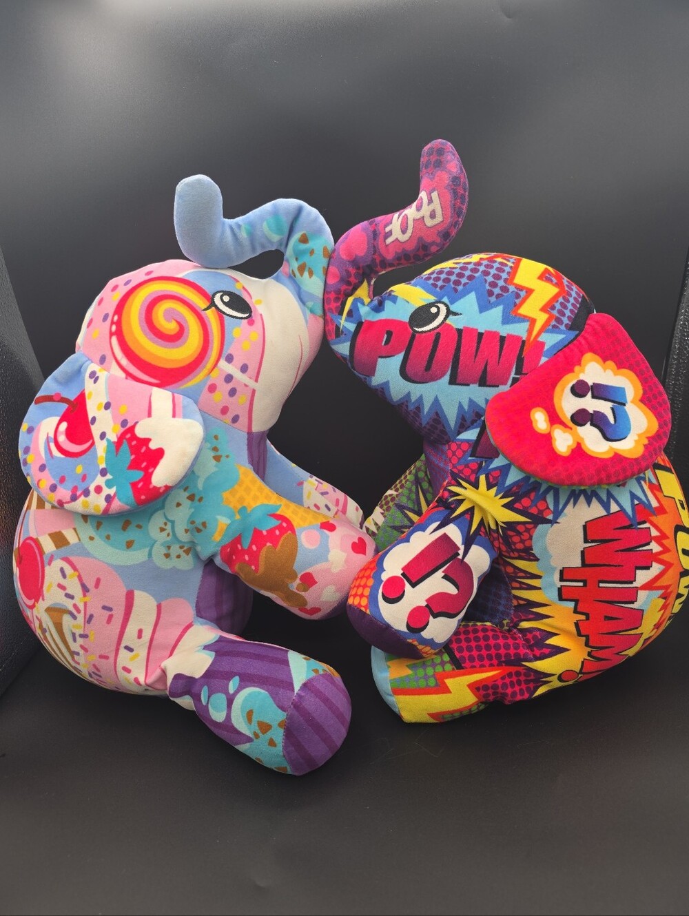 Pop Art Elephant Mammoth Sweetie And Mammoth Wham Plush Soft Large 16"